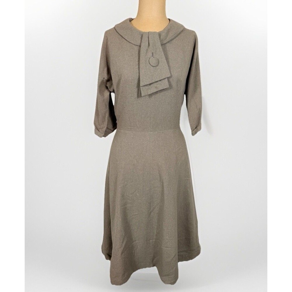 VTG 50s R&K Originals Wool Tweed Tie Dress Women’s Size S